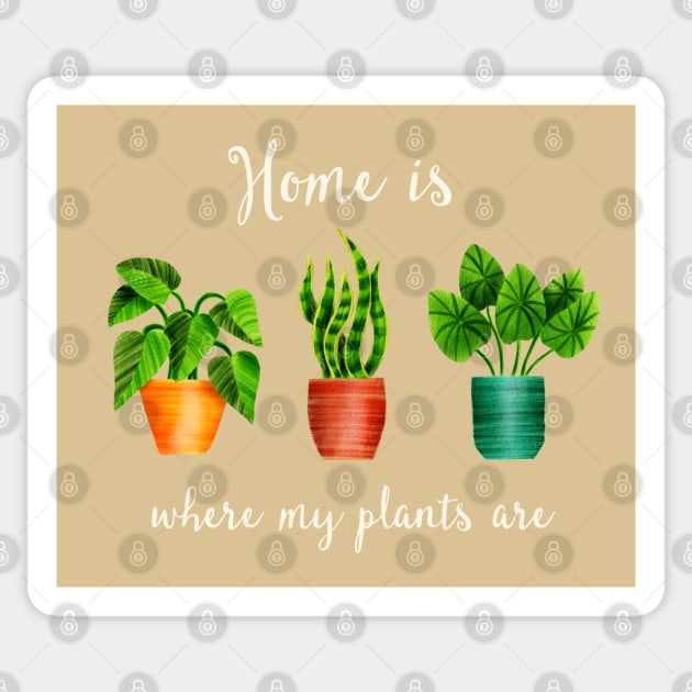 Home is where my plants are Sticker by Alice_creates